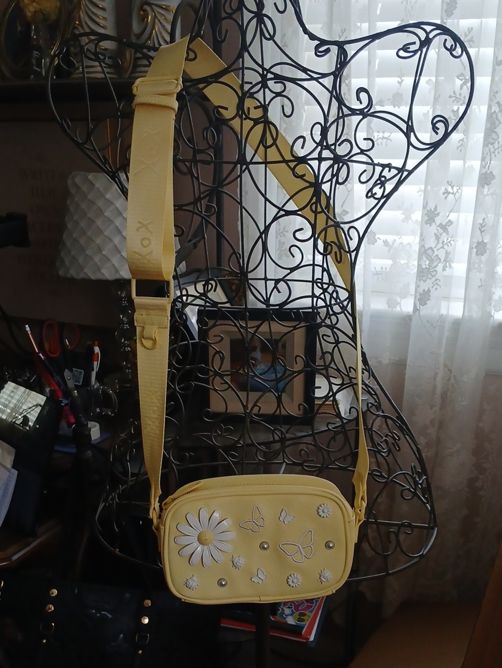 Betsey Johnson Yellow Floral Crossbody Bag